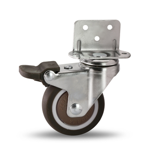 Ruedas giratorias silenciosas de goma TPR para montaje en esquina de gabinetes, ruedas para muebles de uso ligero con freno y bloqueo. - Product Image 2