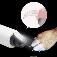 Lime à ongles électrique pour animaux de compagnie, coupe-ongles pour chiens et chats, rechargeable par USB, lumière LED, lime à ongles pour animaux de compagnie
