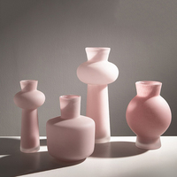 Nordische Luxus Rosa Klare Kristallglas-Vase Maßgefertigtes Blumengefäß für Heimdekoration Innenbereich Tischdekoration Geschenk Fabrik Großhandel