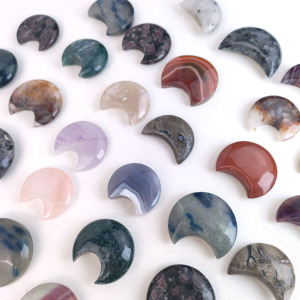 <span class=keywords><strong>Pierre</strong></span> de paume de lune en fluorite arc-en-ciel polie multi-matériaux pour la guérison spirituelle et le soulagement du stress, directement du fabricant, idéale pour un cadeau - Product Image 2