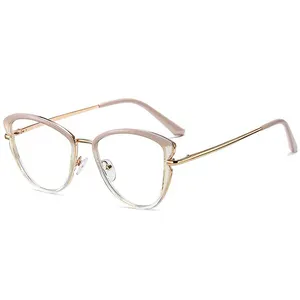 Fashion Computer Eyewear Blocking Cat Eye Glasses Optical Reading Acetate Eyewear Frame Unisex