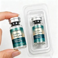 Autocollants holographiques durables anti-rayures, étiquettes adhésives personnalisées imperméables pour flacons en verre cosmétiques de 3 ml et 10 ml