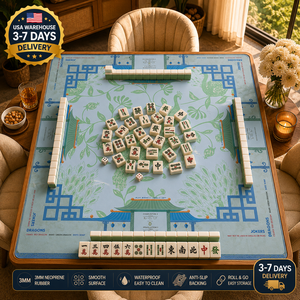 Alas Mahjong Karet Tahan Air Mewah Kemasan Gulung Pengiriman Langsung Amerika, Penutup Meja Permainan Gaya Amerika, Alas Meja Mahjong Royal - Product Image 6