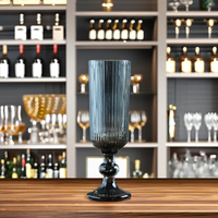 Verre à vin de luxe vintage à motifs floraux, style américain, pour café glacé au lait, idéal pour la maison, les mariages ou les fêtes