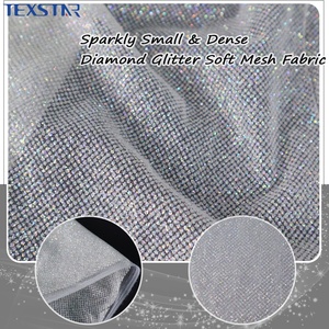 Wholesale 100% Polyester <strong>Shiny</strong> Crystal Glitter Mesh Tulle Fabric for Make Dress Wedding Decorations - Product Image 2