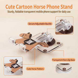 Professional Customizable Cute Horse Acrylic Phone Stand Adjustable Flexible Phone Holder for Living Room Desktop - Product Image 2