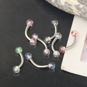 Fanpei Tùy Chỉnh Lông Mày Nhẫn Nón Bóng Kết thúc Đánh Bóng Thép Không Gỉ Chuối Núm Vú Nút Lông Mày Cơ Thể Xuyên Đồ Trang Sức Daith - Product Image 5