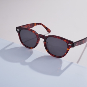 Wholesale Handcrafted <b>Acetate</b> UV400 Sunglasses Retro Tortoise Round Sun Glasses,<b>Custom</b> Logo Designer Eyewear for Outdoor - Product Image 1