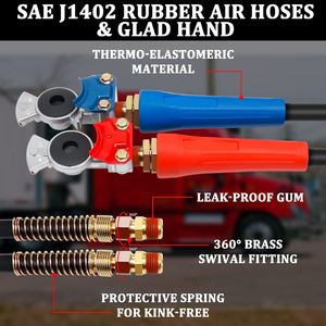 Kit de Manguera de Aire <span class=keywords><strong>ABS</strong></span> <span class=keywords><strong>4</strong></span> en 1 BS506 de 12 Pies y Cable Eléctrico de 7 Vías para Remolque de Tractor de Servicio Pesado - Product Image 6