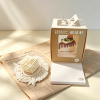Boîte à gâteau transparente, boîte en papier alimentaire personnalisée avec logo en relief, emballage OEM pour pâtisserie, desserts, biscuits et cadeaux