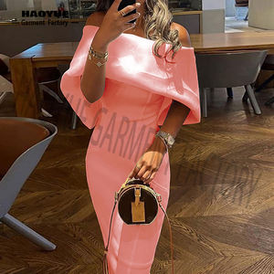 衣類メーカーカスタム卸売Womensa衣類ボディコンストラップレスオフショルダーサマードレスカジュアルドレス女性 - Product Image 5