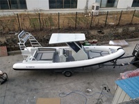 Bateau côtelé de luxe 28ft RIB860 à coque en aluminium V profond PVC/Hypalon avec tente en T et coussins de luxe