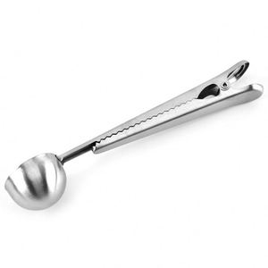 Cuillère à café 2-en-1 Hyri en acier inoxydable avec manche long et pince de scellage pour sachets alimentaires, cuillère doseuse pour lait en poudre - Product Image 3