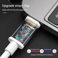 Kabel Pengisian Cepat USB C ke USB C 60W 3A Power Delivery PD untuk Ponsel iPhone & Jam Tangan Pintar Bahan PVC