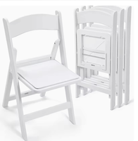 Chaise pliante en plastique blanc, portable, empilable, imperméable, pour jardin, pelouse, mariage, extérieur