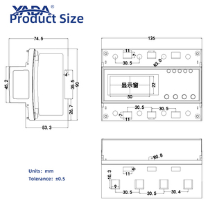 RS485 giao diện modbus giao thức <span class=keywords><strong>LCD</strong></span> hiển thị đường sắt cài đặt ba pha kỹ thuật số năng lượng kWh mét cho AC Trạm Sạc - Product Image 3