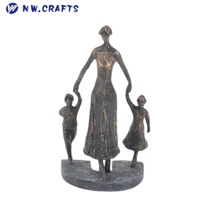 Tóm tắt đồng polyresin vũ công múa ba lê trên khung sắt điêu khắc nghệ thuật hiện đại bức tượng trang trí - Product Image 2