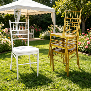 Chaise Chiavari pour Mariage, Hôtel, Banquet, Événements – Location Moderne Dorée, Extérieure, Durable, Imperméable, Empilable - Product Image 2