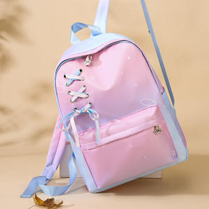 Custom New Korean Woman Schoolbag Color Gradient Student <b>Backpack</b> Fashion <b>Nylon</b> Waterproof <b>Backpack</b> - Product Image 2