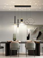 Lustre de restaurant 2024, nouveau style moderne minimaliste, best-seller, luxe haut de gamme, design créatif linéaire, pour salon de thé, à intensité variable