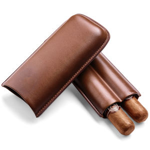 Custodia da Viaggio Personalizzata in Legno di Cedro per Sigari, Humidor in Pelle a 2 Scomparti con Elegante Soluzione di Conservazione e Confezione Regalo alla Moda - Product Image 4