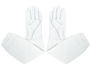 Di alta qualità bianco manica lunga sfoderata in pelle di capra guanti apicoltore per il lavoro - Product Image 1