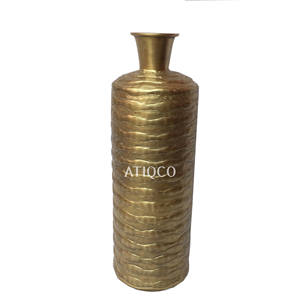 Vases à fleurs en aluminium Gold Time Piece Mariage Décoratif Unique et élégant Pot de fleurs en métal aluminium Jardinière tendance - Product Image 5