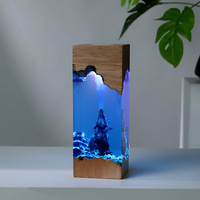 Lampe de nuit LED Godzilla personnalisée en résine avec alimentation par piles, artisanat créatif en résine pour salon, cadeau de vacances, ornement