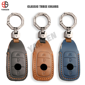 <span class=keywords><strong>Porte</strong></span>-clés Shell Fob pour <span class=keywords><strong>Mercedes</strong></span> Benz 2017 Classe E W213 E200 E260 E300 E320 2018 Classe S GLS GLA <span class=keywords><strong>Porte</strong></span>-clés en cuir véritable - Product Image 2