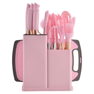 Juego de Utensilios de Cocina de 19 Piezas con Soporte, Utensilios de Cocina de Madera y Silicona - Product Image 1
