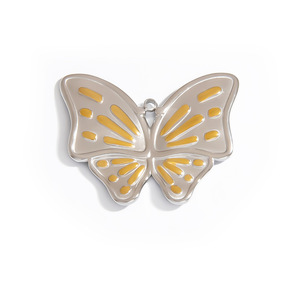 จี้ห้อยคอรูปทรงต่างๆ สีทอง เงิน สแตนเลส ประดับด้วยผีเสื้อ ดอกไม้ ไข่มุก สำหรับทำเครื่องประดับ DIY แฟชั่นสำหรับทุกเพศ - Product Image 5