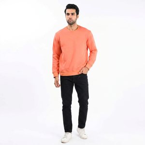 Sweat-shirt à col rond personnalisé avec logo brodé ou imprimé, haute qualité, 100% coton, coupe vintage, coupe-vent, pour homme - Product Image 1
