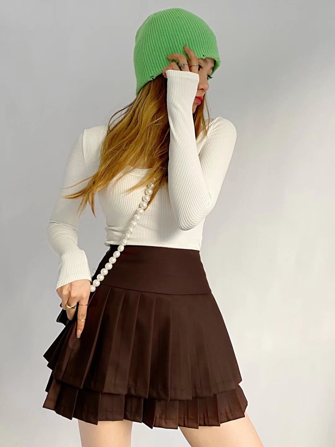 Shop Our Double-Layer Pleated Skirt for Spring/summer 2022