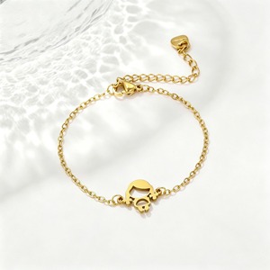 <span class=keywords><strong>Bracelet</strong></span> chaîne ajustable unisexe en acier inoxydable plaqué or 18 carats avec pendentif personnalisé tendance pour <span class=keywords><strong>fille</strong></span>, bijoux de mode hip-hop - Product Image 3