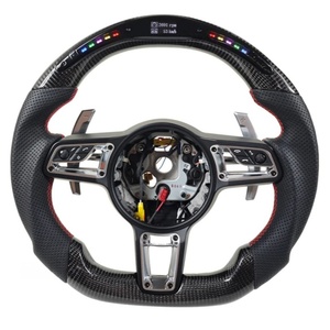 Volante de fibra de carbono LED caliente para Porsche Panamera 2017-2020 <span class=keywords><strong>Macan</strong></span> 2014-2020 Cayenne 2015-2020 Cayman 2016-2020 718 911 - Product Image 1