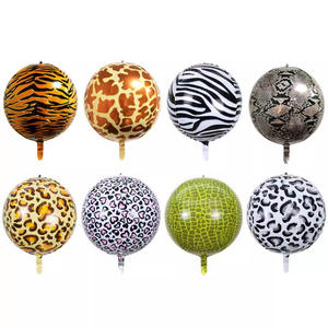 Ballons à motif animalier, ballons en aluminium animaux <span class=keywords><strong>de</strong></span> la forêt, <span class=keywords><strong>cerf</strong></span>, tigre, léopard, ronds, accessoires d'anniversaire sur le thème <span class=keywords><strong>de</strong></span> la jungle et du safari - Product Image 6
