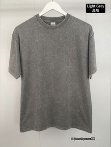 Design Thick Custom T-Shirts Coton Homme Distressed Embroidery Oversized Vintage 250 Gsm T Shirts for Men Blank Design - Product Image 3