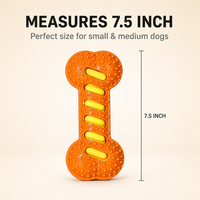 Jouet à mâcher pour chien en TPR, os couineur texturé, jouet interactif pour animaux de compagnie, pour la dentition, pour jouer à l'intérieur et à l'extérieur