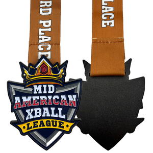 メーカーメダル卸売格安デザイン独自のブランク亜鉛合金3Dゴールドアワードマラソンランニングカスタムメタルスポーツメダル - Product Image 2