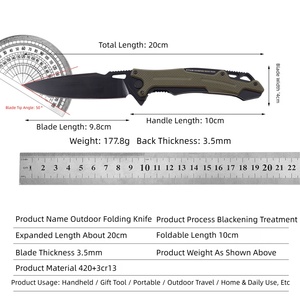 Cuchillo de camping EDC ER 251 Scorpion con mango de acero lavado con piedra, personalizable, calidad OEM, para bricolaje - Product Image 4