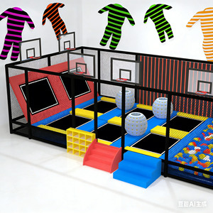 Parc d'attractions intérieur commercial <span class=keywords><strong>Kaluen</strong></span>, grand parc de trampolines pour enfants, espace ludique pour gymnase, enfants - Product Image 4