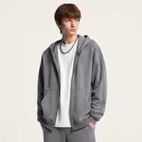 Sweat-shirt épais en molleton de coton 420 GSM, style streetwear américain, avec empiècements de ruban vieilli, marque privée