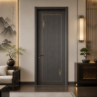 Porte intérieure en bois mélaminé à grain décoratif, résistante à l'humidité, finition bien scellée, design minimaliste pour supermarché, hôpital