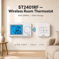 Thermostat numérique sans fil simple pour chaudière 230V, pour le chauffage, avec récepteur 86mm et émetteur à piles 2xAAA pour usage domestique