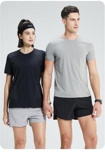 T-Shirt Personalizzata per Allenamento in Palestra, Vestibilità Regolare, Tessuto Traspirante ad Asciugatura Rapida, Tinta Unita, Vendita all'Ingrosso - Product Image 2