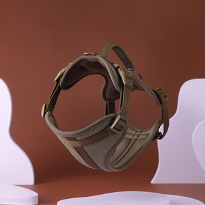 Maßgefertigter Luxus-Hundegurt, Hundeseil und -geschirr aus grobem Segeltuch, Hundehalsband-Leinen-Set, Lederhalsband Großhandel - Product Image 3