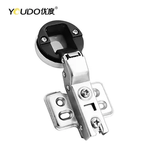 YOUDO Modern Style Glass Cabinet Door Hinge 35mm Cup Hydraulic Iron Hinges Soft Close Hinge for Bathroom