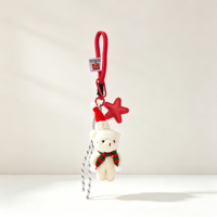 En gros, Porte-clés et Pendentif de sac Mini Ours en peluche de Noël, motif dessin animé, sûr, doux, jouet en peluche, cadeau de Noël