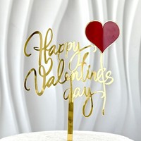 Décoration de gâteau pour la Saint-Valentin, anniversaire, décoration de fête, topper de gâteau en acrylique « Je t'aime »