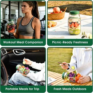 Contenedor de Plástico Vertical <span class=keywords><strong>para</strong></span> Ensaladas, Libre de BPA, Reutilizable, <span class=keywords><strong>para</strong></span> Conservar la Frescura - Product Image 4